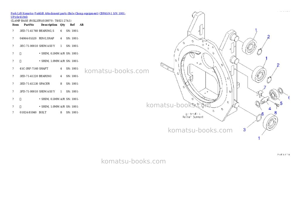 Komatsu cbr459-1 s/n 1001-up Parts catalog cover Page 6