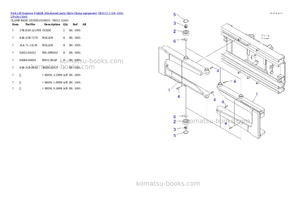 Komatsu cbs157-2 s/n 1001-up Parts catalog cover Komatsu cbs157-2 s/n 1001-up Parts catalog cover