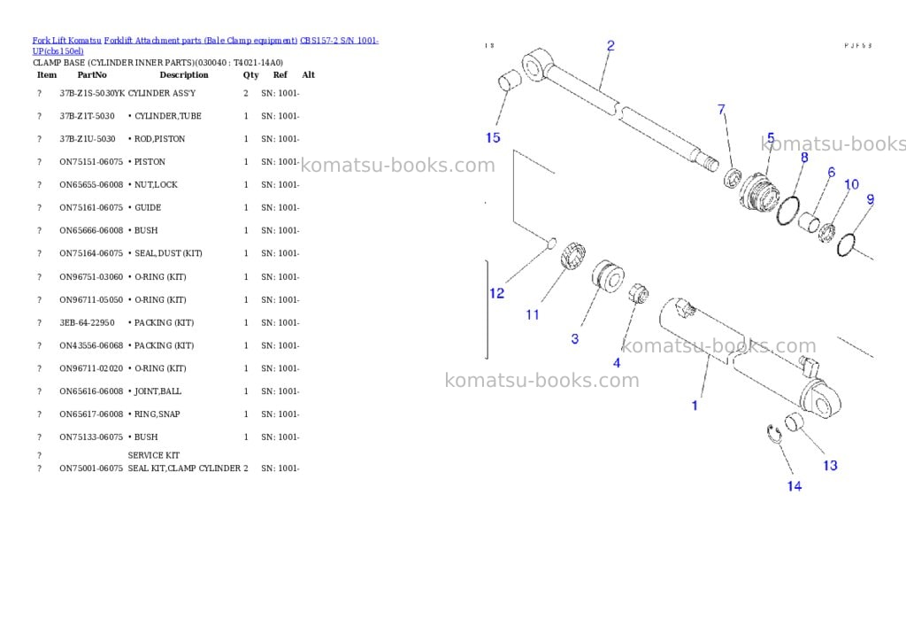Komatsu cbs157-2 s/n 1001-up Parts catalog cover Page 3 Komatsu cbs157-2 s/n 1001-up Parts catalog cover Page 3