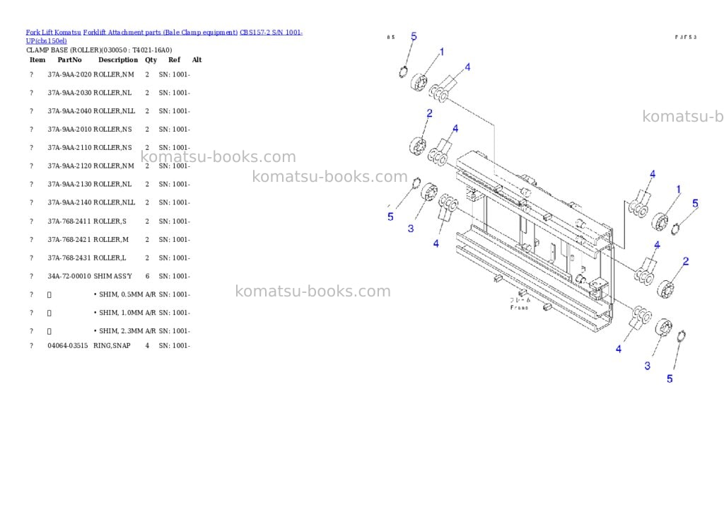 Komatsu cbs157-2 s/n 1001-up Parts catalog cover Page 4 Komatsu cbs157-2 s/n 1001-up Parts catalog cover Page 4
