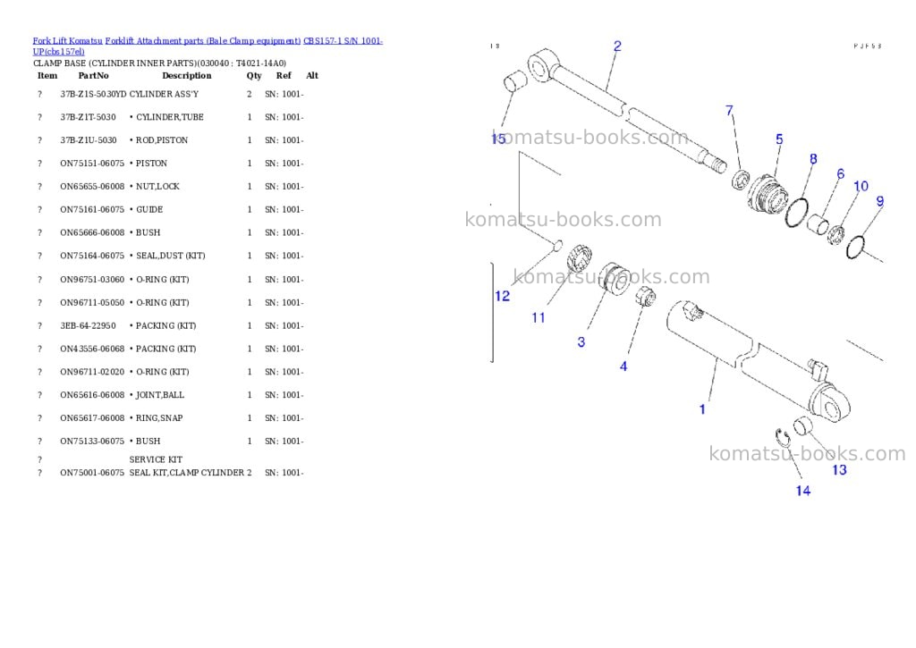 Komatsu cbs157-1 s/n 1001-up Parts catalog cover Page 3