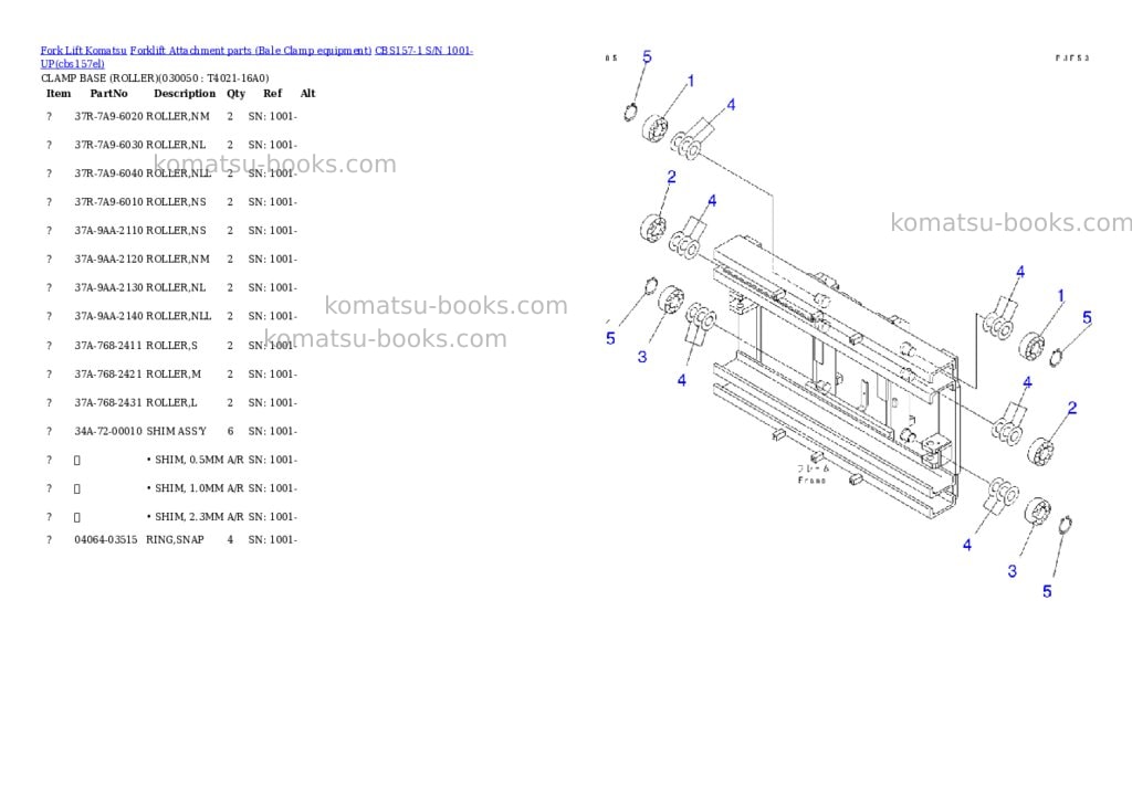 Komatsu cbs157-1 s/n 1001-up Parts catalog cover Page 4