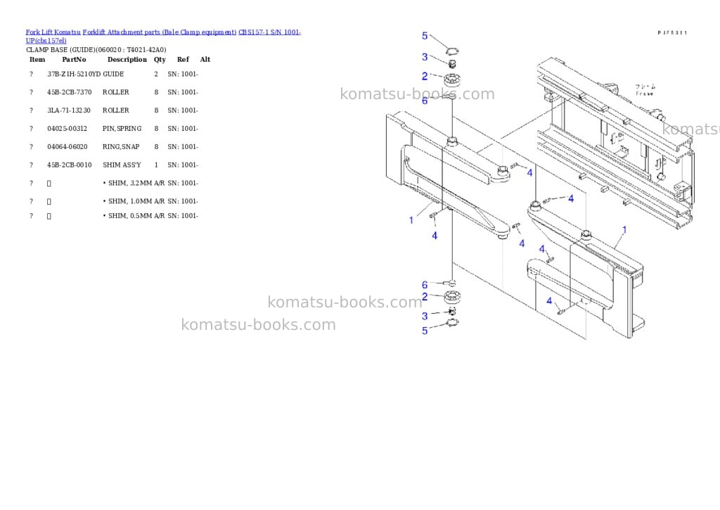 Komatsu cbs157-1 s/n 1001-up Parts catalog cover Page 9