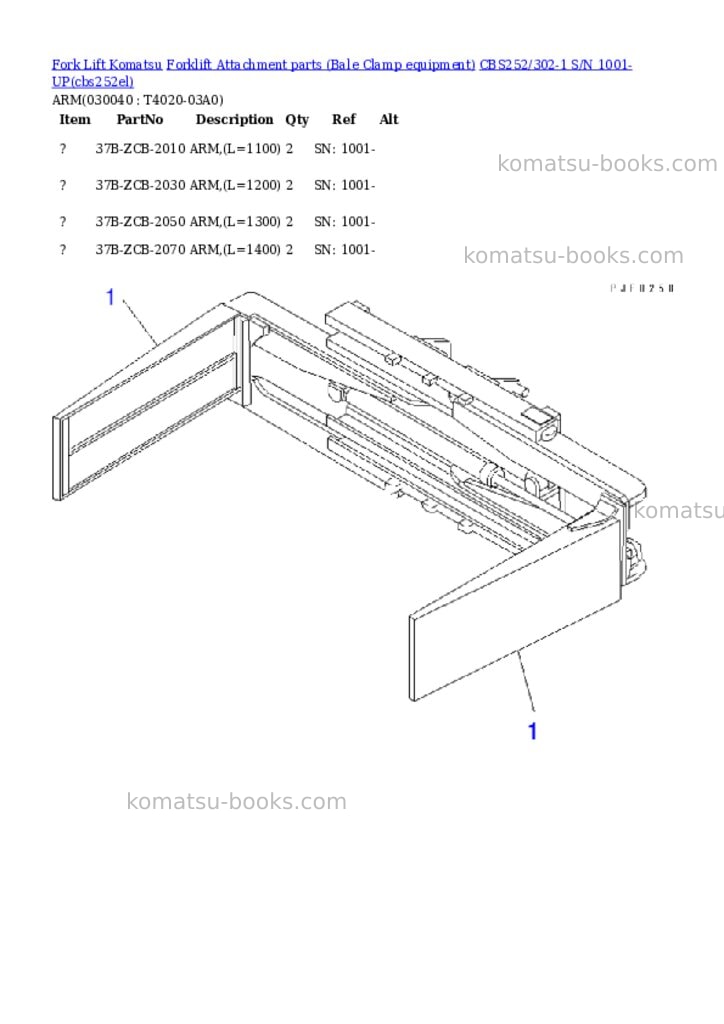 Komatsu cbs252/302-1 s/n 1001-up Parts catalog cover Page 3
