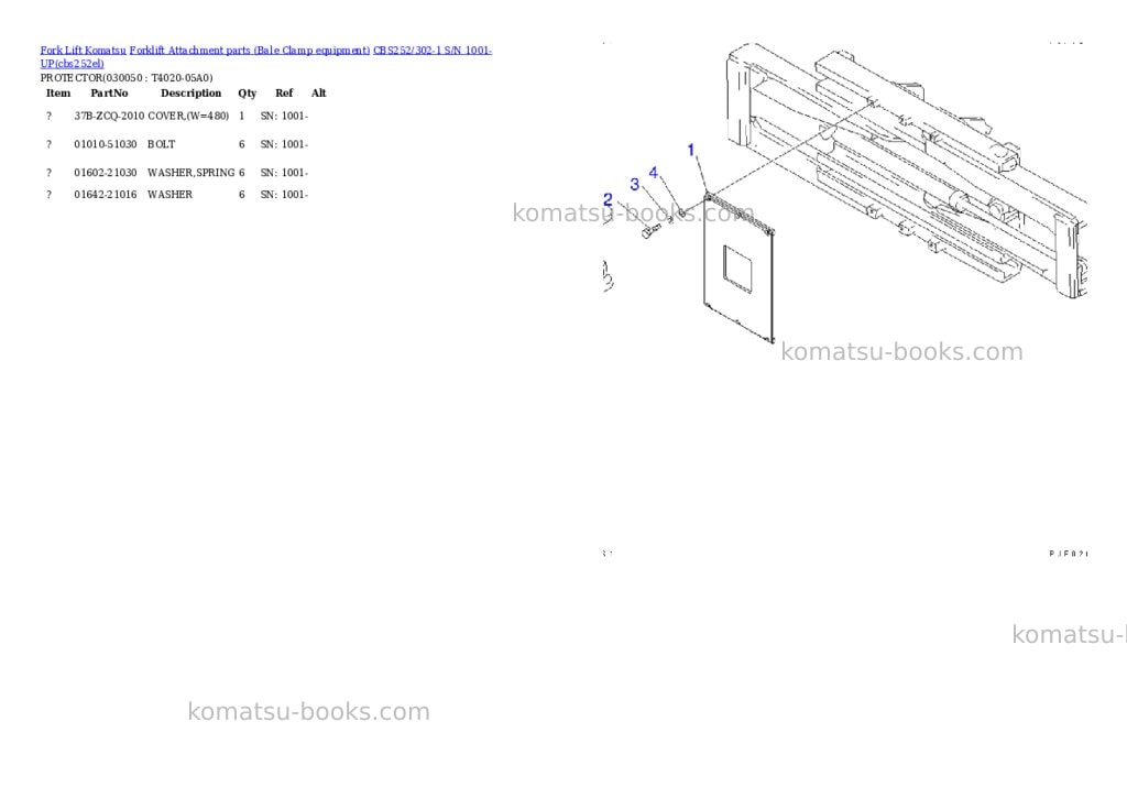 Komatsu cbs252/302-1 s/n 1001-up Parts catalog cover Page 4