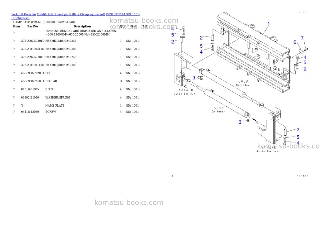 Komatsu cbs253/303-1 s/n 1001-up Parts catalog cover Komatsu cbs253/303-1 s/n 1001-up Parts catalog cover
