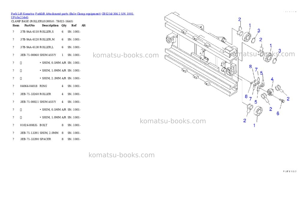 Komatsu cbs254/304-2 s/n 1001-up Parts catalog cover Page 4 Komatsu cbs254/304-2 s/n 1001-up Parts catalog cover Page 4