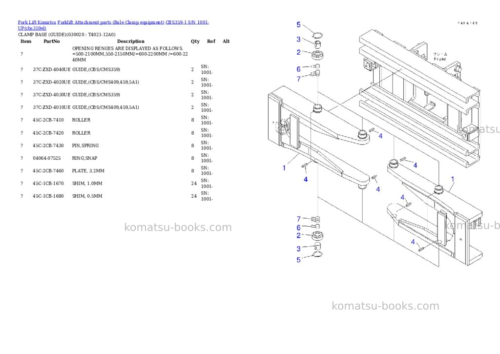 Komatsu cbs359-1 s/n 1001-up Parts catalog cover Komatsu cbs359-1 s/n 1001-up Parts catalog cover