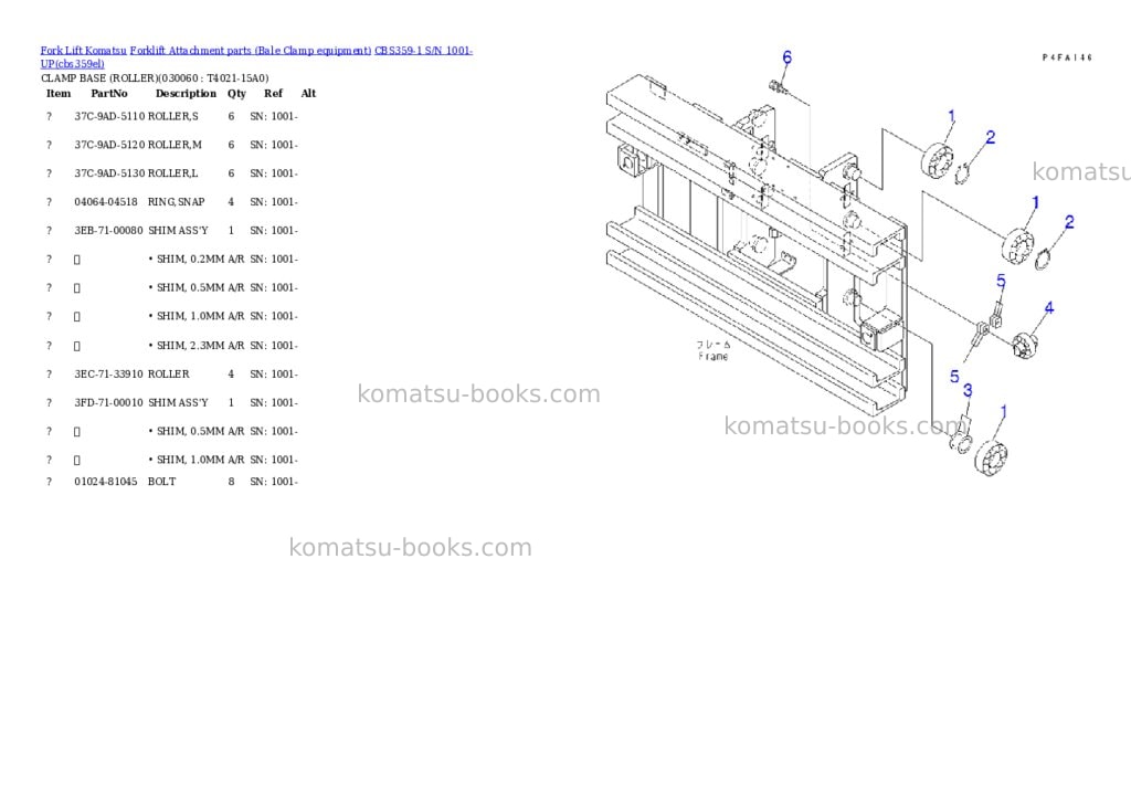Komatsu cbs359-1 s/n 1001-up Parts catalog cover Page 5 Komatsu cbs359-1 s/n 1001-up Parts catalog cover Page 5