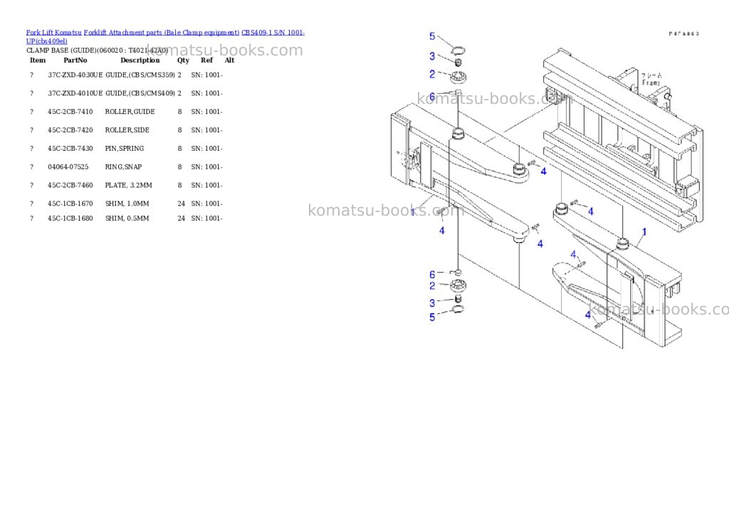 Komatsu cbs409-1 s/n 1001-up Parts catalog cover Page 10 Komatsu cbs409-1 s/n 1001-up Parts catalog cover Page 10