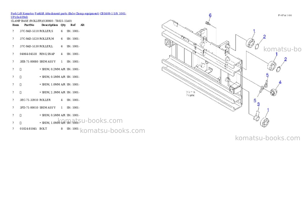 Komatsu cbs409-1 s/n 1001-up Parts catalog cover Page 5 Komatsu cbs409-1 s/n 1001-up Parts catalog cover Page 5