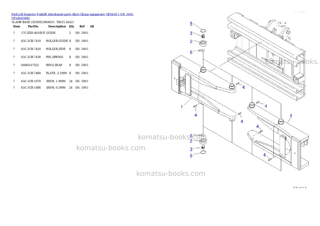 Komatsu cbs459-1 s/n 1001-up Parts catalog cover Page 10 Komatsu cbs459-1 s/n 1001-up Parts catalog cover Page 10