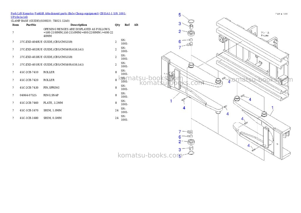 Komatsu cbs5a1-1 s/n 1001-up Parts catalog cover Komatsu cbs5a1-1 s/n 1001-up Parts catalog cover
