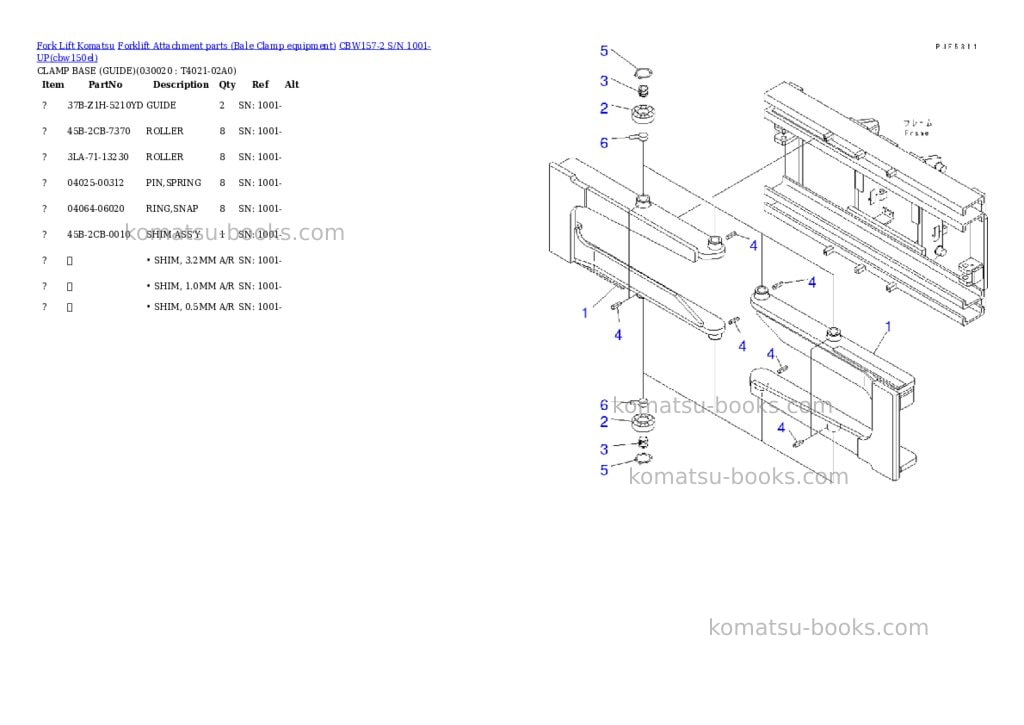 Komatsu cbw157-2 s/n 1001-up Parts catalog cover Komatsu cbw157-2 s/n 1001-up Parts catalog cover