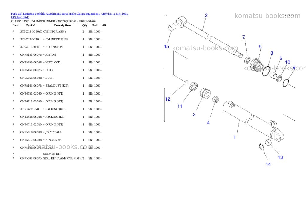 Komatsu cbw157-2 s/n 1001-up Parts catalog cover Page 3 Komatsu cbw157-2 s/n 1001-up Parts catalog cover Page 3