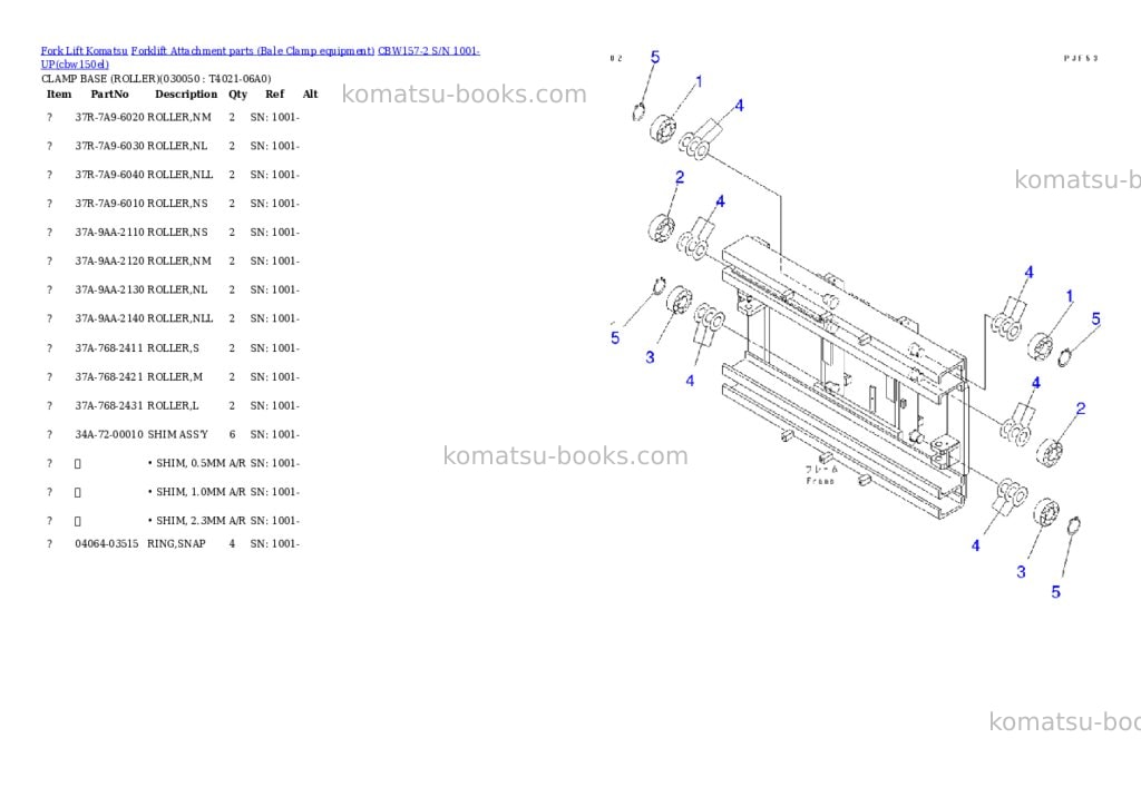 Komatsu cbw157-2 s/n 1001-up Parts catalog cover Page 4 Komatsu cbw157-2 s/n 1001-up Parts catalog cover Page 4