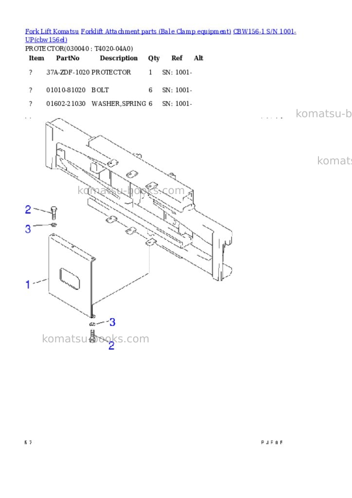 Komatsu cbw156-1 s/n 1001-up Parts catalog cover Page 4