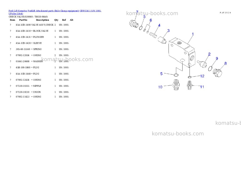 Komatsu cbw156-1 s/n 1001-up Parts catalog cover Page 6