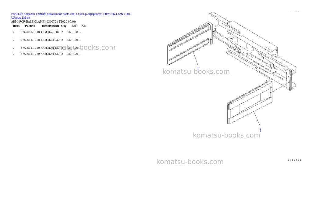 Komatsu cbw156-1 s/n 1001-up Parts catalog cover Page 7