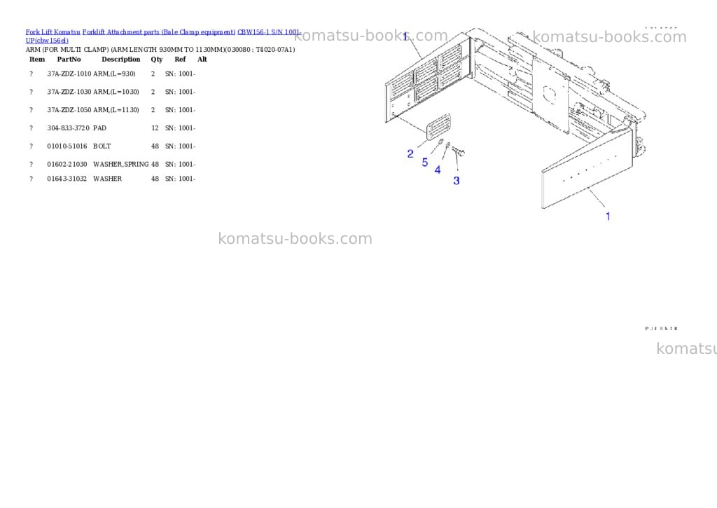 Komatsu cbw156-1 s/n 1001-up Parts catalog cover Page 8
