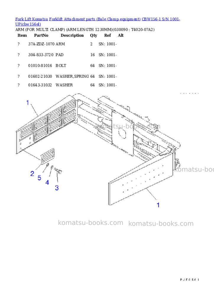 Komatsu cbw156-1 s/n 1001-up Parts catalog cover Page 9