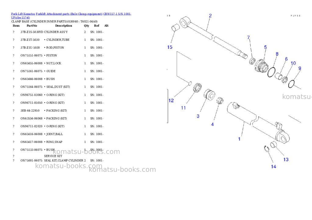 Komatsu cbw157-1 s/n 1001-up Parts catalog cover Page 3