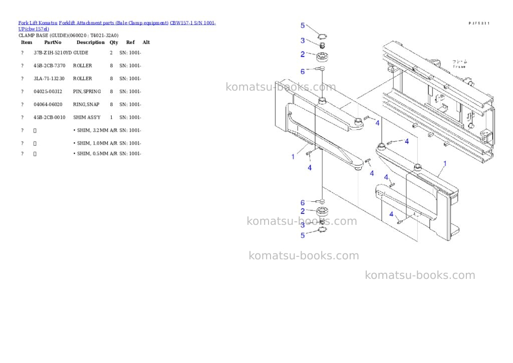 Komatsu cbw157-1 s/n 1001-up Parts catalog cover Page 9