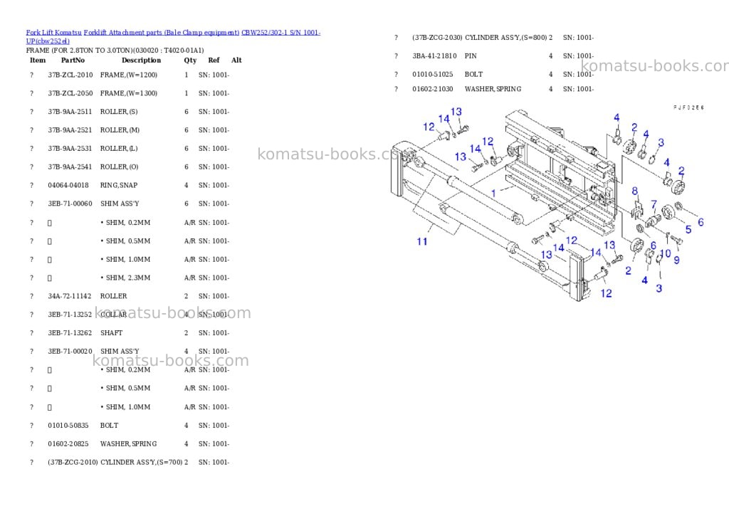 Komatsu cbw252/302-1 s/n 1001-up Parts catalog cover Komatsu cbw252/302-1 s/n 1001-up Parts catalog cover