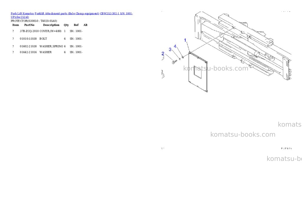 Komatsu cbw252/302-1 s/n 1001-up Parts catalog cover Page 4 Komatsu cbw252/302-1 s/n 1001-up Parts catalog cover Page 4