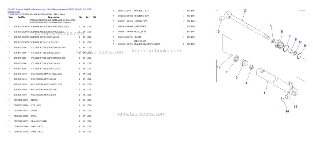 Komatsu cbw253/303-1 s/n 1001-up Parts catalog cover Page 3