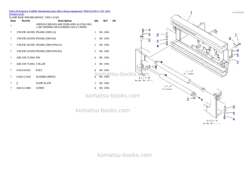 Komatsu cbw253/303-1 s/n 1001-up Parts catalog cover Page 8