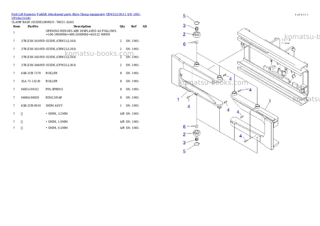 Komatsu cbw253/303-1 s/n 1001-up Parts catalog cover Page 9