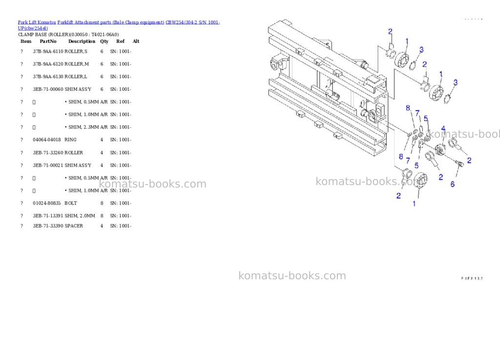 Komatsu cbw254/304-2 s/n 1001-up Parts catalog cover Page 4