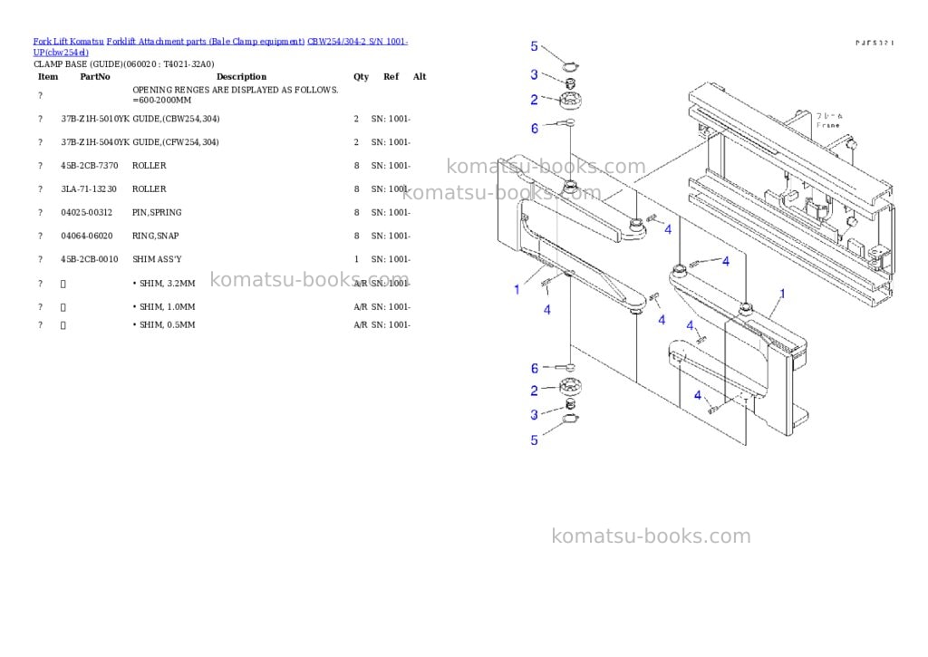 Komatsu cbw254/304-2 s/n 1001-up Parts catalog cover Page 9