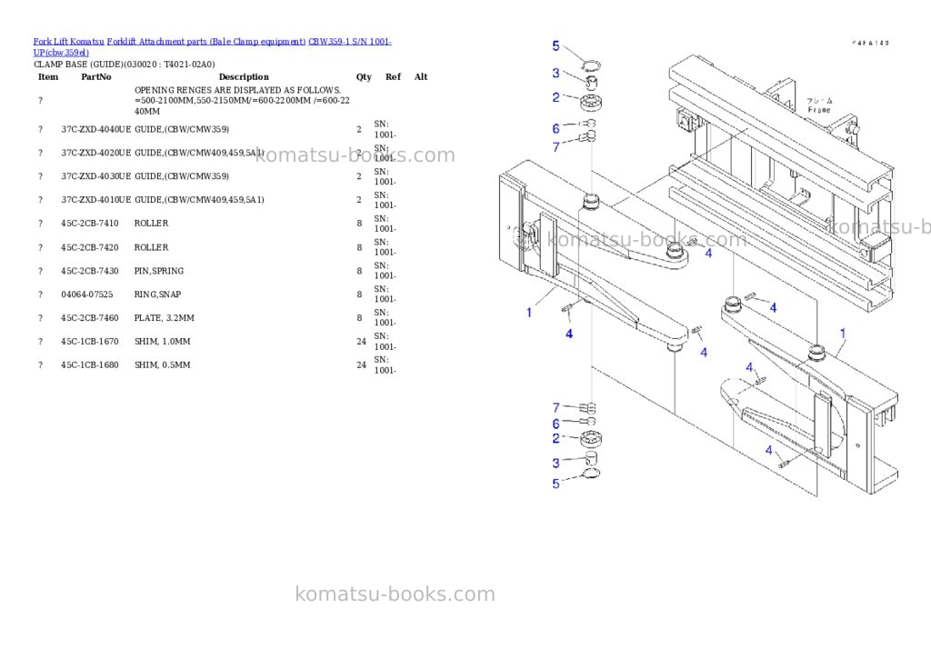 Komatsu cbw359-1 s/n 1001-up Parts catalog cover Komatsu cbw359-1 s/n 1001-up Parts catalog cover