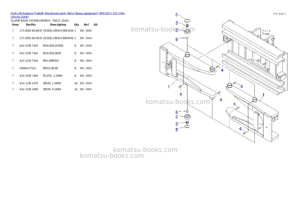 Komatsu cbw359-1 s/n 1001-up Parts catalog cover Page 10 Komatsu cbw359-1 s/n 1001-up Parts catalog cover Page 10