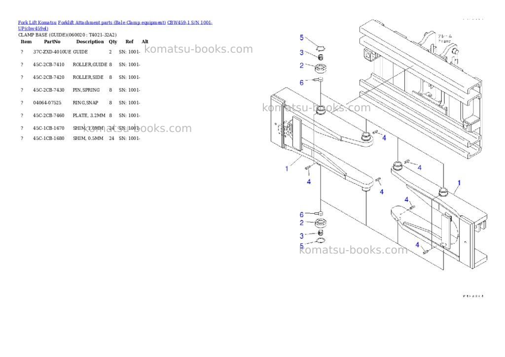 Komatsu cbw459-1 s/n 1001-up Parts catalog cover Page 10