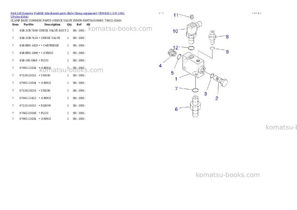 Komatsu cbw459-1 s/n 1001-up Parts catalog cover Page 7