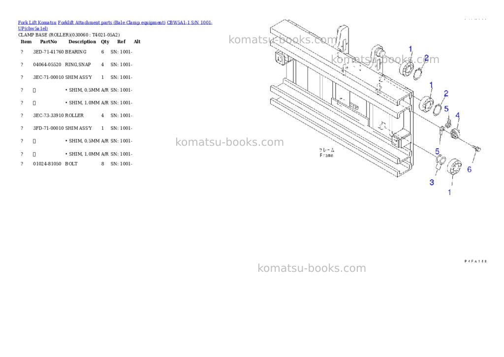 Komatsu cbw5a1-1 s/n 1001-up Parts catalog cover Page 5 Komatsu cbw5a1-1 s/n 1001-up Parts catalog cover Page 5