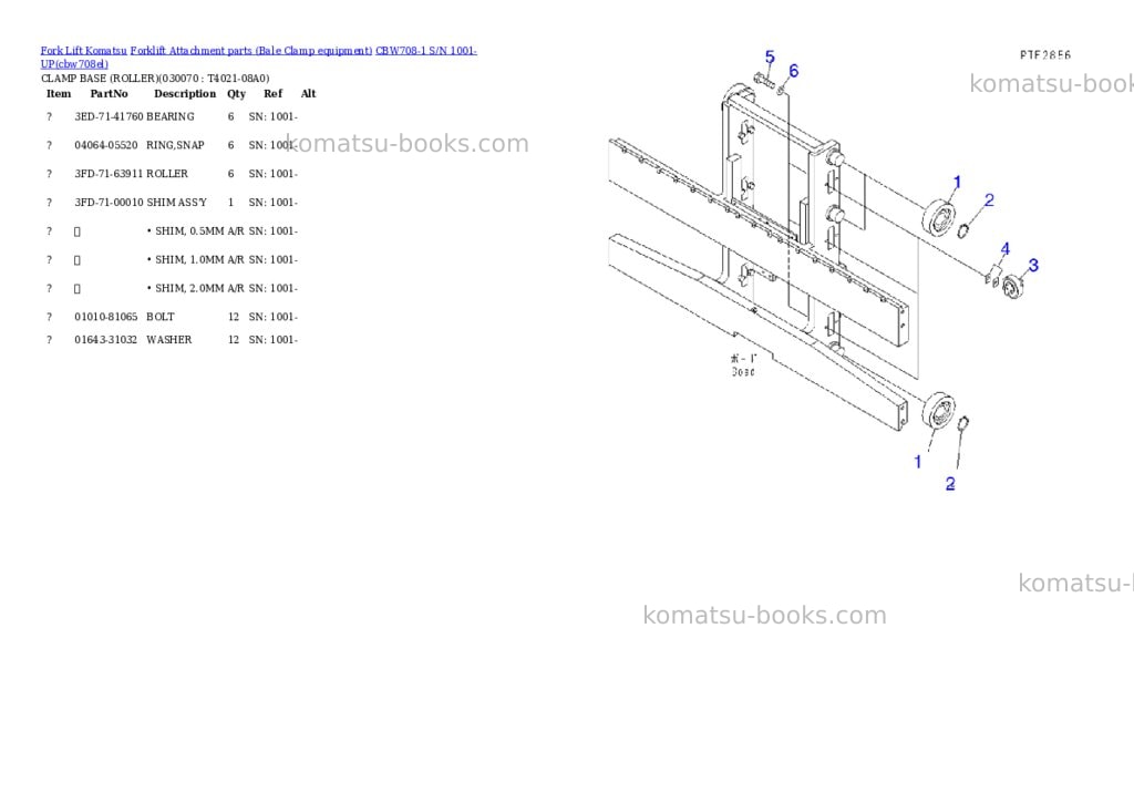Komatsu cbw708-1 s/n 1001-up Parts catalog cover Page 6 Komatsu cbw708-1 s/n 1001-up Parts catalog cover Page 6