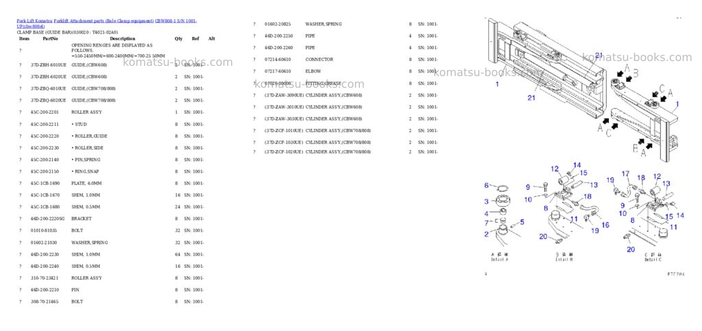 Komatsu cbw808-1 s/n 1001-up Parts catalog cover