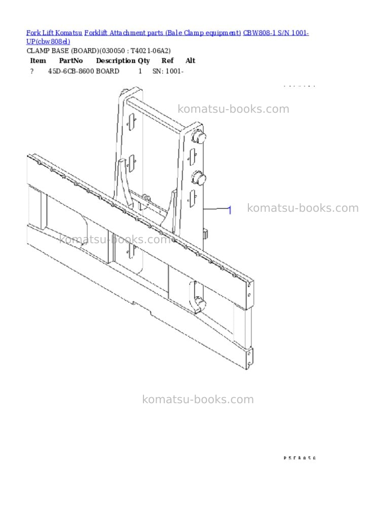 Komatsu cbw808-1 s/n 1001-up Parts catalog cover Page 4