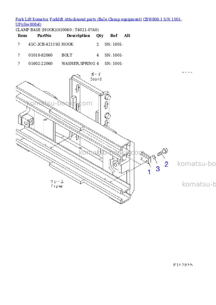 Komatsu cbw808-1 s/n 1001-up Parts catalog cover Page 5