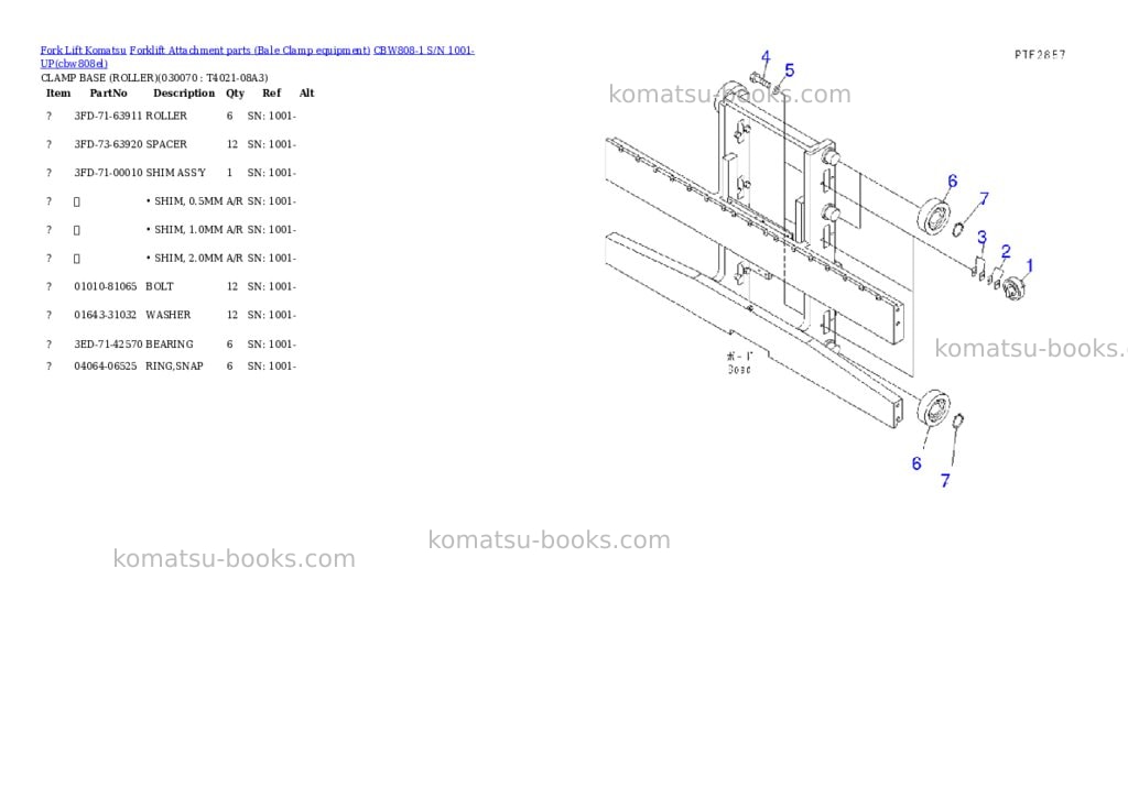 Komatsu cbw808-1 s/n 1001-up Parts catalog cover Page 6