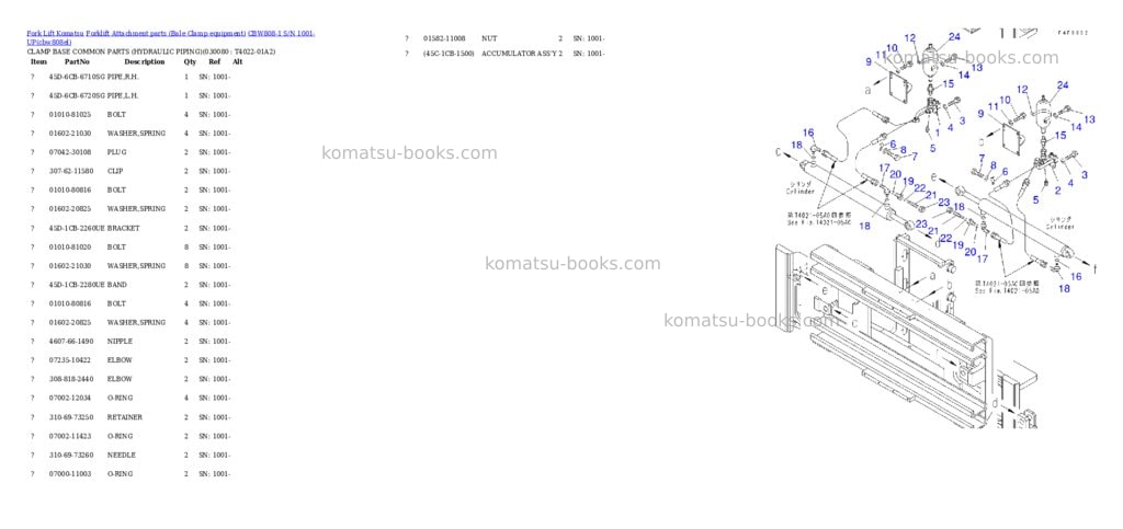 Komatsu cbw808-1 s/n 1001-up Parts catalog cover Page 7