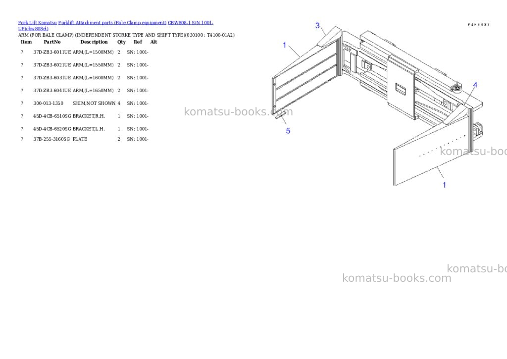 Komatsu cbw808-1 s/n 1001-up Parts catalog cover Page 9