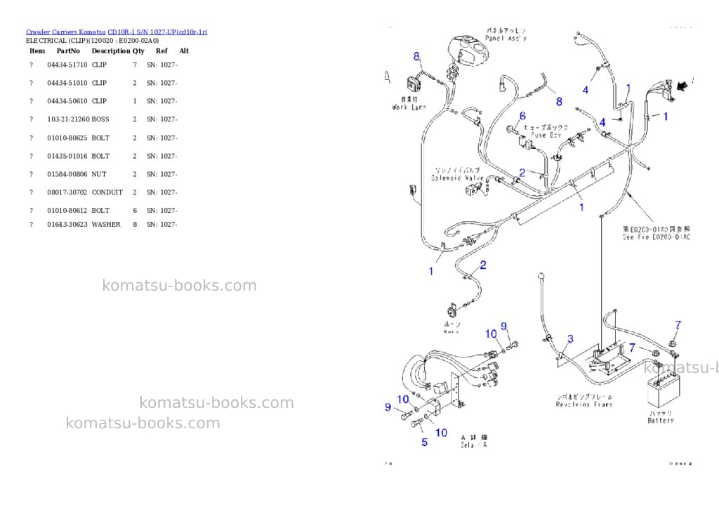 Komatsu cd10r-1 s/n 1027-up Parts catalog cover Page 6