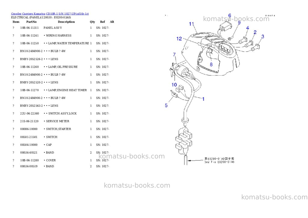 Komatsu cd10r-1 s/n 1027-up Parts catalog cover Page 7