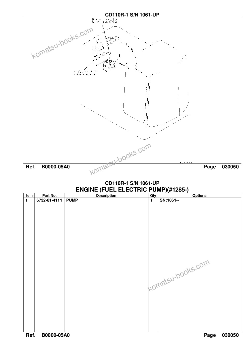 Komatsu cd110r-1 s/n 1061-up Parts catalog cover Page 7 Komatsu cd110r-1 s/n 1061-up Parts catalog cover Page 7