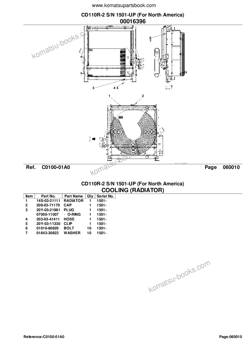 Komatsu CD110R-2 S/N 1501-UP (For North America) Parts catalog cover Page 8